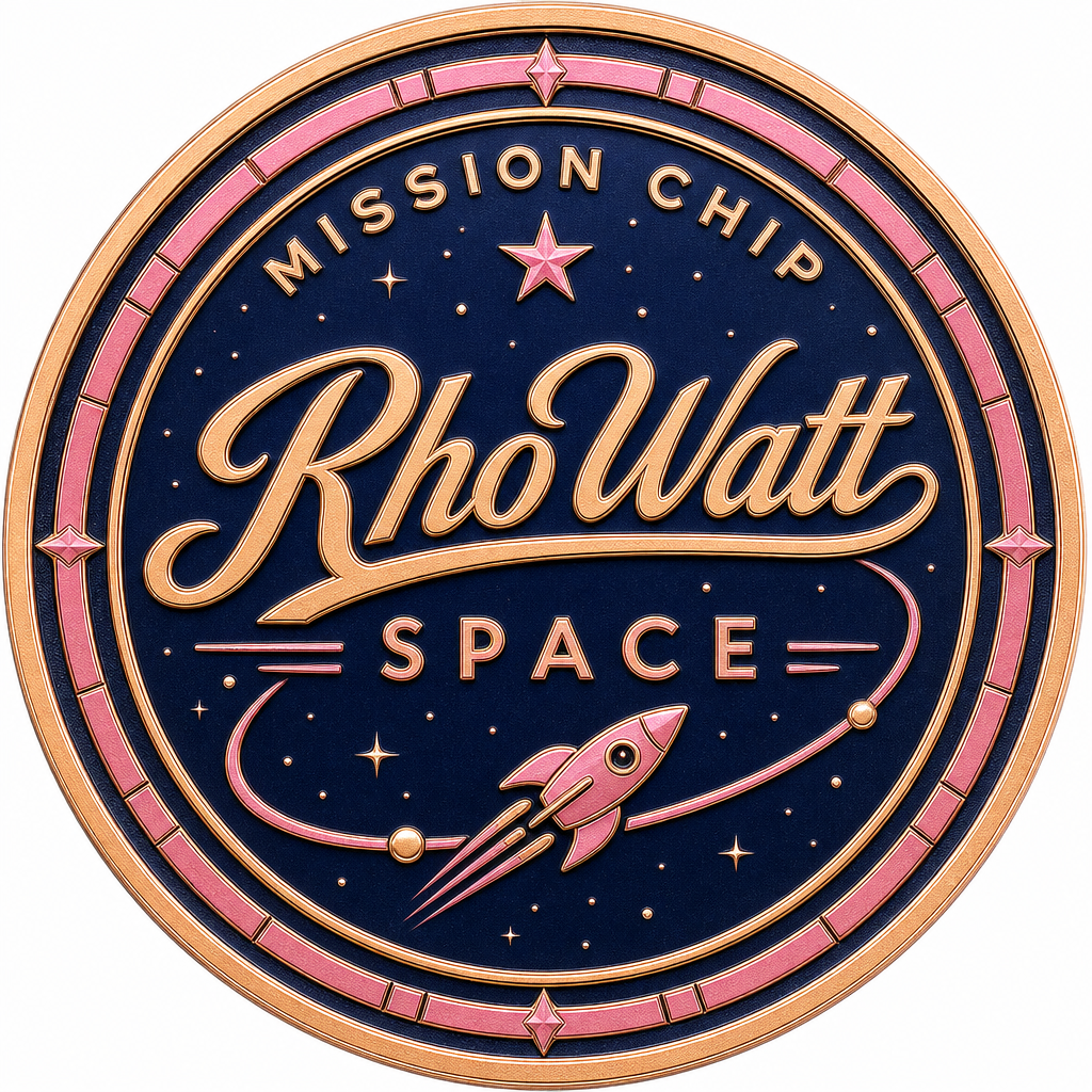 RhoWatt Space Mission Chip front face